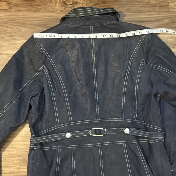 Suede Blue Bradley Bayou Embroidered Lined Snap Zip Vintage Jacket M - Picture 15 of 17